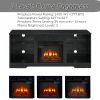 TV Stand Electric Fireplace TV Stand with Glass Shelves