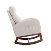 COOLMORE Rocking Chair, Modern Glider Chair, Recliner Armchair with Wood Legs and Side Pocket