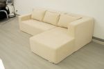 (Video)Compressed Modern Modular Sectional Sofa, L-Shaped Couch Minimalist 2 Pieces Cloud Couch foam Sofa with Pillows for Living Room Apartment