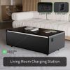 Modern Smart Coffee Table with Built-in Fridge, Bluetooth Speaker, Wireless Charging Module, Touch Control Panel, Power Socket, USB Interface