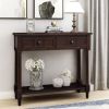 TREXM Daisy Series Console Table Traditional Design with Two Drawers and Bottom Shelf (Espresso)