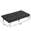 WOOD FRAME, STAINLESS LEG, FUTON, SOFA BED BLACK