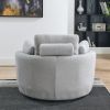 39"W Oversized Swivel Chair with moon storage ottoman for Living Room