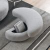 39"W Oversized Swivel Chair with moon storage ottoman for Living Room