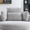 39"W Oversized Swivel Chair with moon storage ottoman for Living Room