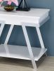 Contemporary Style White 1pc End Table High Gloss Finish Chrome Frame Gorgeous Living Room Furniture