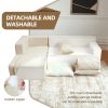 Sectional Couch Covers L Shape Sofa Covers, 2 Pcs Anti-Slip Sofa for 3 + 3 Seaters Chaise Cushion Couch with Pillowcases