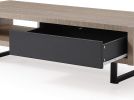 1pc Beautiful Natural Wood Finish Mid-Century Modern 1 Drawer Living Room Coffee Table Light Fawn Color Metal Legs