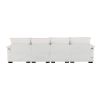 [VIDEO provided][New]109.8*55.9" Modern U-shaped Sectional Sofa with Waist Pillows,6-seat Upholstered Symmetrical Sofa Furniture
