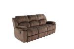 Comfortable Motion Sofa 1pc Couch Living Room Furniture Chocolate Padded Suede Plush Cushion Metal Reclining