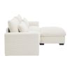 Sectional Sofa Comfy Corduroy Couch for Living Room with Pillows and Round Armrests