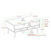 Contemporary 2-Drawer Low Coffee Table ‚Äì Slate Grey