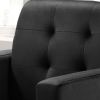 Hale 27.5" Black Velvet Accent Armchair with Tufting