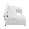 [VIDEO provided][New]109.8*55.9" Modern U-shaped Sectional Sofa with Waist Pillows,6-seat Upholstered Symmetrical Sofa Furniture