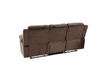 Comfortable Motion Sofa 1pc Couch Living Room Furniture Chocolate Padded Suede Plush Cushion Metal Reclining
