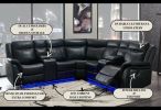 JUPITER BLACK LEATHER SECTIONAL