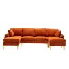 COOLMORE U-shape sectional sofa with Ottoman , Reversible Sofa Couch for Living Room,Spacious Furniture