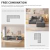 [VIDEO provided] [New]116*116" Modular L Shaped Sectional Sofa,Luxury Floor Couch Set,Upholstered Indoor Furniture