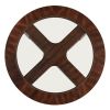 Cylina Solid Wood Glass Top Round Table Set, Coffee Table with 4 Stools