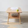 Center table Low Table 100% solid wood Top plate Desk Coffee table Width 80 x Depth 50 x Height 44 cm Study desk Work from home Easy to assemble Natur
