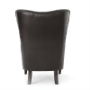 Elegant High Back Chair in Dark Brown PU Leather, Luxurious and Comfortable Design
