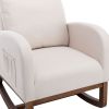 COOLMORE Rocking Chair, Modern Glider Chair, Recliner Armchair with Wood Legs and Side Pocket