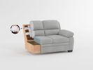 Modern Living Room 2pc Sofa Set Plush Comfortable Sofa Loveseat Set Gray Textured Fabric Channel Tufting Solid Wood Frame Furniture