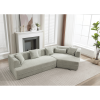 [VIDEO PROVIDED][ New And Upgraded Extended Edition]Modular sofa , modern minimalist style sofa, upholstered , free combination, round fiber fabric