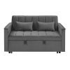 54.33 inch versatile foldable sofa bed in 3 lengths, modern sofa sofa sofa velvet pull-out bed, adjustable back (GRAY)