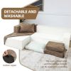 Modular Sectional Couch, Modern L-Shape Sectional Sofa with Chaise Lounge, Comfy Snow Velet Fabric Corner Sofa Couch