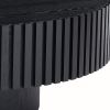 BLACK MDF coffee table 39.37inch Modern Handcraft Drum Coffee Table Round Wood Coffee Table for Living Room, Apartment