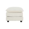 Free Combination Comfy Upholstery Modular Oversized L Shaped Sectional Sofa With Reversible Ottoman, White Chenille