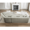[VIDEO PROVIDED][ New And Upgraded Extended Edition]Modular sofa , modern minimalist style sofa, upholstered , free combination, round fiber fabric