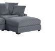 Contemporary Dark Gray 6pc Modular Sectional Set Corduroy Couch LAF & RAF Chairs 2x Armless Chairs 2x Ottomans Living Room Furniture