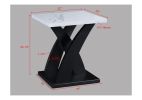 Modern White Black 3-Piece Cocktail Set Faux Marble Table Top Table and Two Matching End Tables Living Room Wooden Furniture