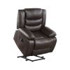 Modern Living room Furniture 1pc Power Lift Chair Faux Leather Upholstery Dark Brown Power Recliner Chair