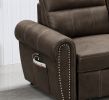 Hugo 96" Brown Reversible Sleeper Sectional Sofa Chaise with USB Charger