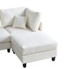 104''x65'' Modern Sectional Deep Seat Sofa with wireless Charging,USB Charging Port,Bluetooth Speaker,4seat Boucle Modular Couch with2pcs toss pillows