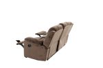 Comfortable Motion Sofa 1pc Couch Living Room Furniture Chocolate Padded Suede Plush Cushion Metal Reclining