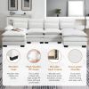 [VIDEO provided][New]109.8*55.9" Modern U-shaped Sectional Sofa with Waist Pillows,6-seat Upholstered Symmetrical Sofa Furniture