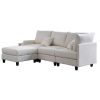 104''x65'' Modern Sectional Deep Seat Sofa with wireless Charging,USB Charging Port,Bluetooth Speaker,4seat Boucle Modular Couch with2pcs toss pillows