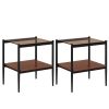 Coffee Table and End tables Set of 3, Tempered Glass Table with MDF layer, Modern Tables for Living Room , Brown Glass