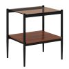Coffee Table and End tables Set of 3, Tempered Glass Table with MDF layer, Modern Tables for Living Room , Brown Glass
