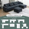 [VIDEO provided] [New] 133*65" Corduroy Modular Sectional Sofa,U Shaped Couch with Armrest Bags,6 Seat Freely Combinable Sofa Bed