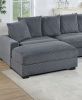 Contemporary Dark Gray 6pc Modular Sectional Set Corduroy Couch LAF & RAF Chairs 2x Armless Chairs 2x Ottomans Living Room Furniture
