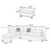 New Contemporary 3-PCS Reversible Sectional Set Living Room Furniture Espresso Faux Leather Couch Sofa Chaise Ottoman