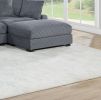 Contemporary Dark Gray 6pc Modular Sectional Set Corduroy Couch LAF & RAF Chairs 2x Armless Chairs 2x Ottomans Living Room Furniture