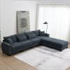 [VIDEO provided][New]Wide Seat Corduroy Modular Sectional Sofa Bed,Sleeper Couch Set with Armrest Pillow,6 Seat Free Combination Sofa with Ottomans