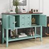 TREXM Cambridge Series Ample Storage Vintage Console Table with Four Small Drawers and Bottom Shelf for Living Rooms
