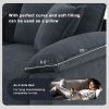 [VIDEO provided][New]Wide Seat Corduroy Modular Sectional Sofa Bed,Sleeper Couch Set with Armrest Pillow,6 Seat Free Combination Sofa with Ottomans